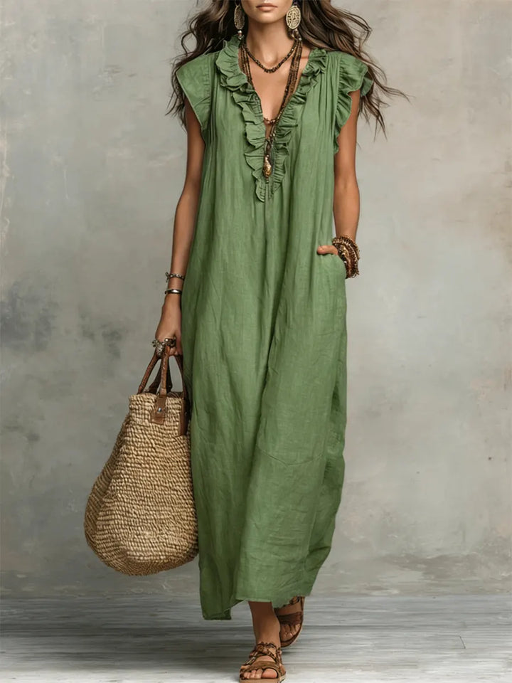 Elodie | Relaxed Linen Maxi Dress