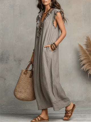 Elodie | Relaxed Linen Maxi Dress