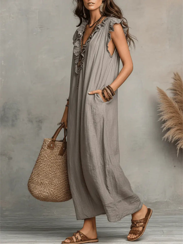 Elodie | Relaxed Linen Maxi Dress