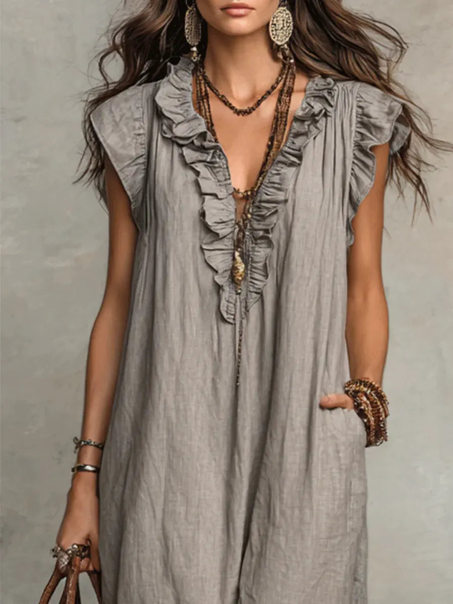 Elodie | Relaxed Linen Maxi Dress