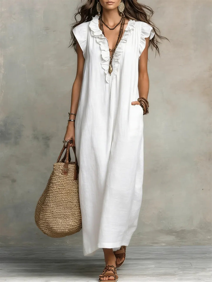 Elodie | Relaxed Linen Maxi Dress