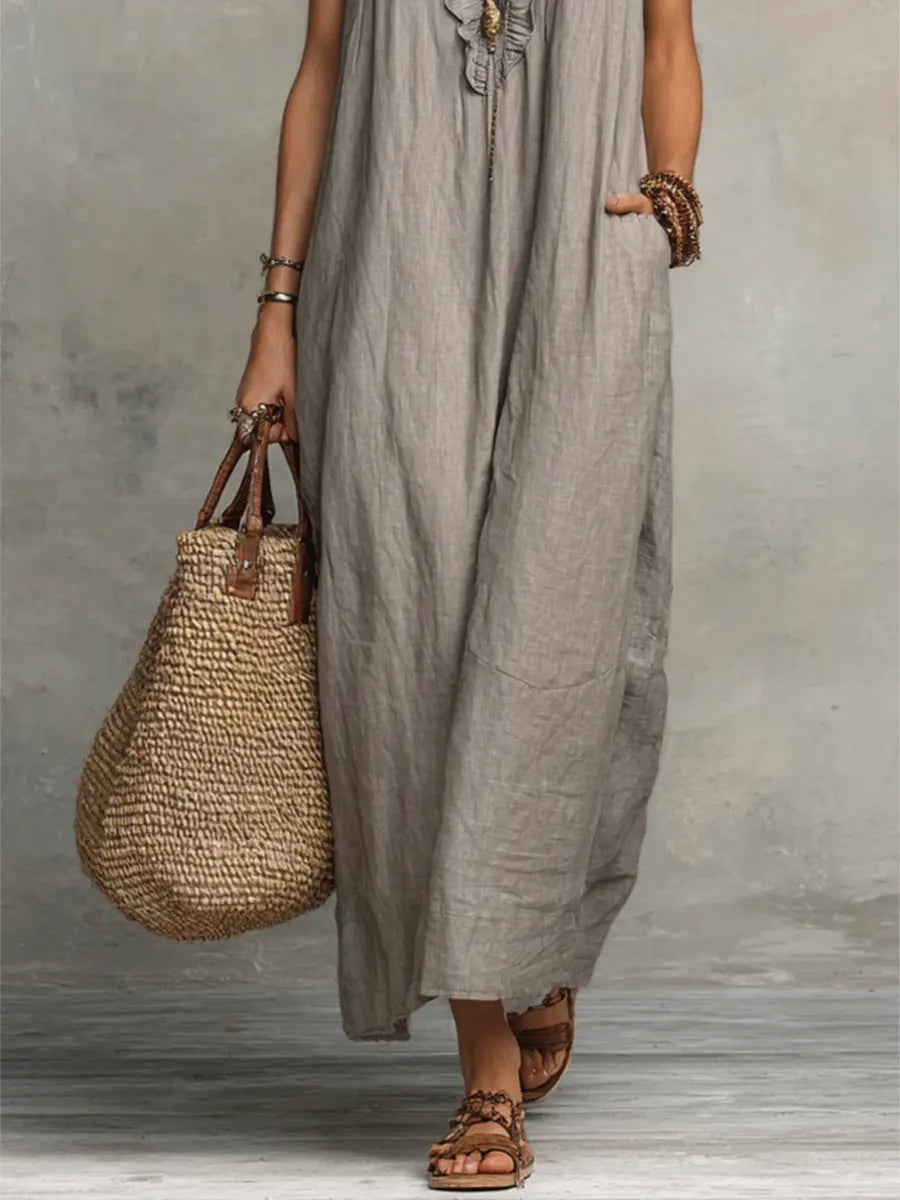 Elodie | Relaxed Linen Maxi Dress