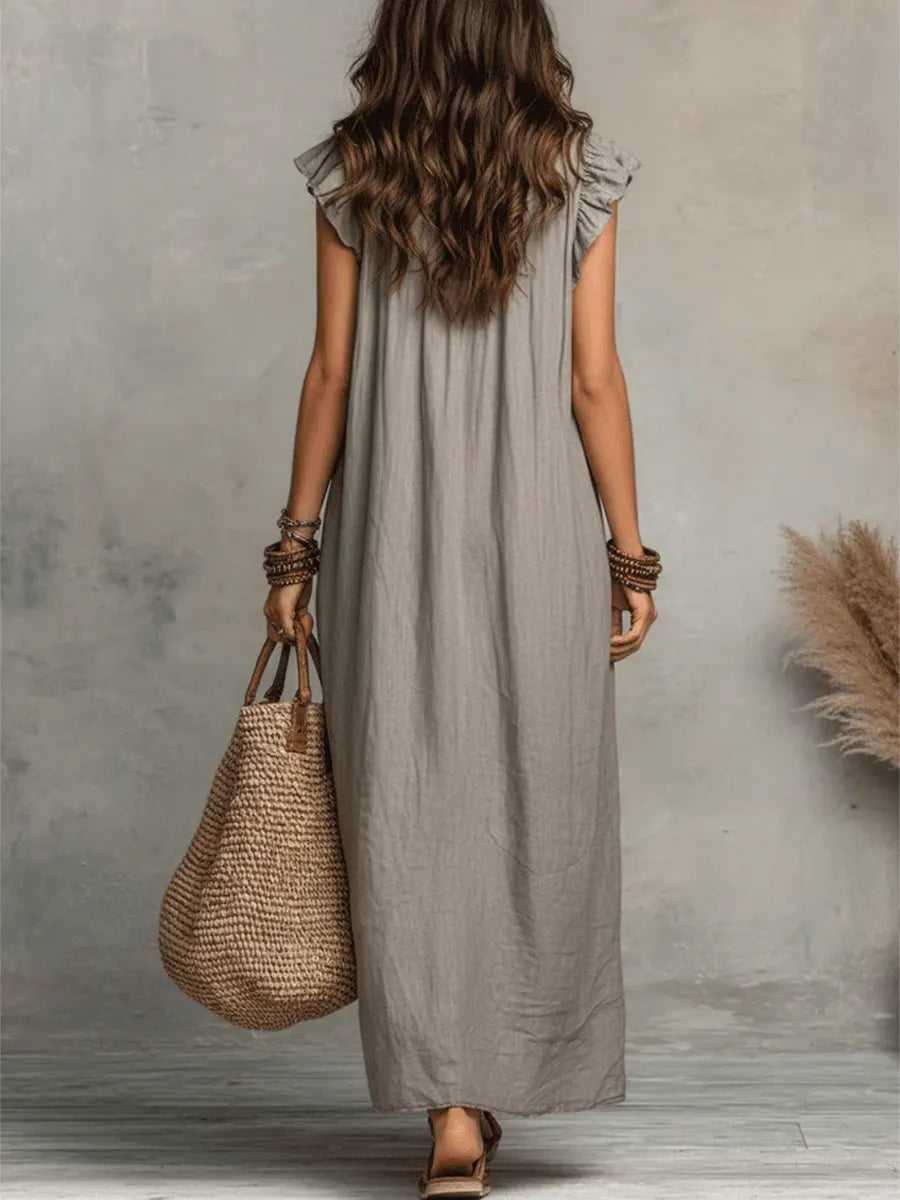 Elodie | Relaxed Linen Maxi Dress