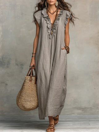 Elodie | Relaxed Linen Maxi Dress